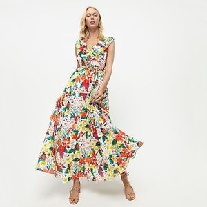 JCrew ruffle-front maxi dress NWT